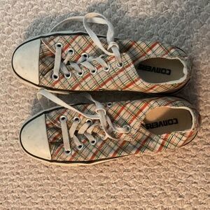 Rainbow plaid Converse, size 7